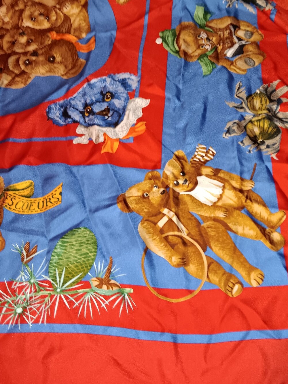 Hermes Carre 90 Friends Of The Heart Tebby Bear Silk Scraf